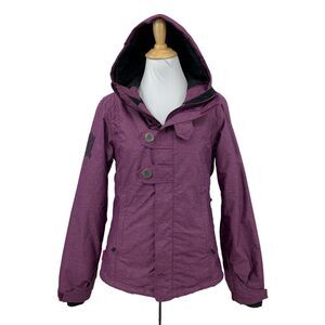 Betty Rides Jacket Womens S Small Purple Full Zip Snap Snowboarding Insulated